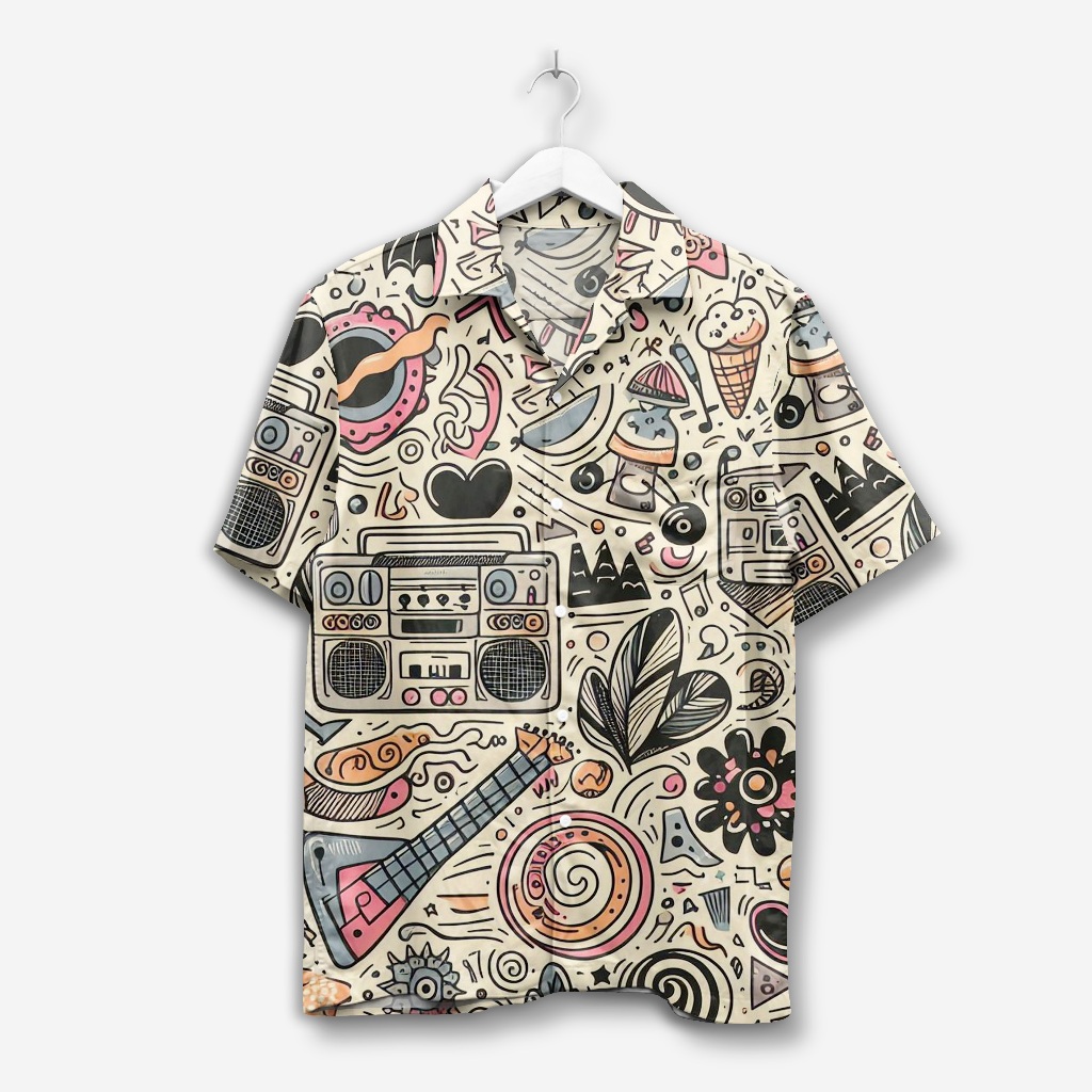 เสื้อเชิ้ตเปิดคอปกผู้ชาย - Vector ID218249548