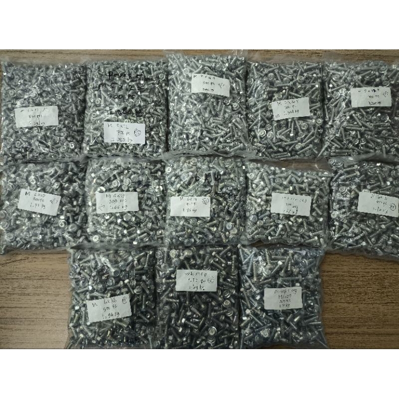 Cross Hexagon Flensa Bolt (1 แพ็ค) M5x10 / M5x12 / M5x16 / M5X20 / M5x22 / M6x10 / M6x12 / M6x14 / M