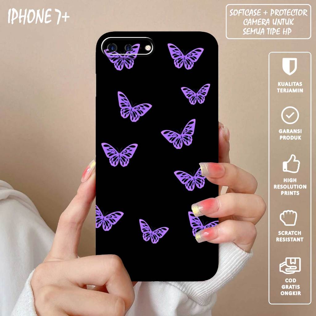 SOFTCASE PRO CAMERA BUTTERFLY PICTURE AESHTETIC สําหรับ IPHONE 7+ -