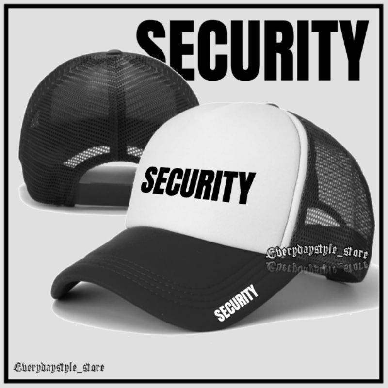 SECURITY Trucker Hat/หมวกตาข่ายกลางแจ้ง/หมวกเบสบอลสําหรับบุรุษและสตรี