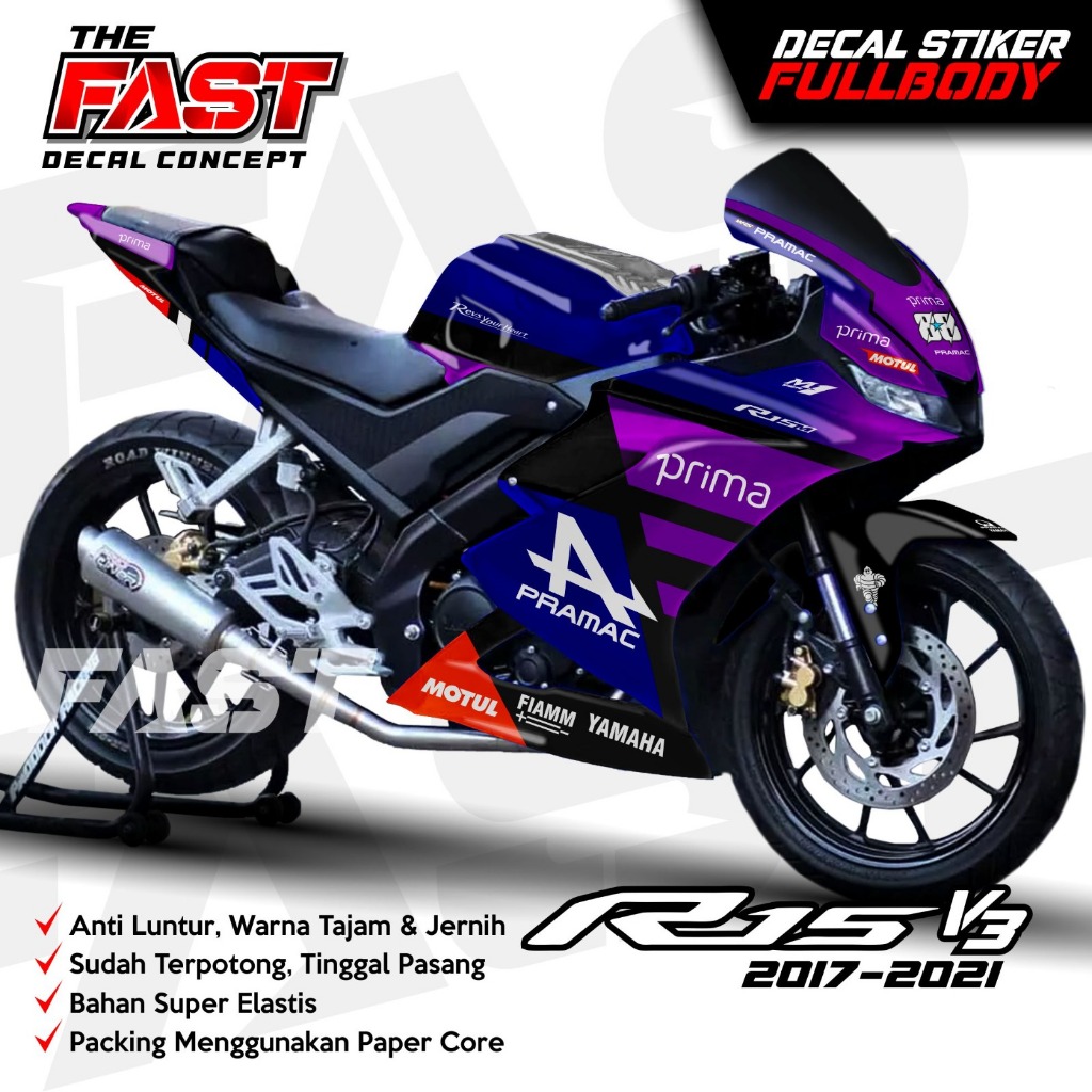 สติ๊กเกอร์ใหม่ล่าสุด DECAL R15 V3 FULL BODY RACING MOTIF สามารถปรับแต่งได้