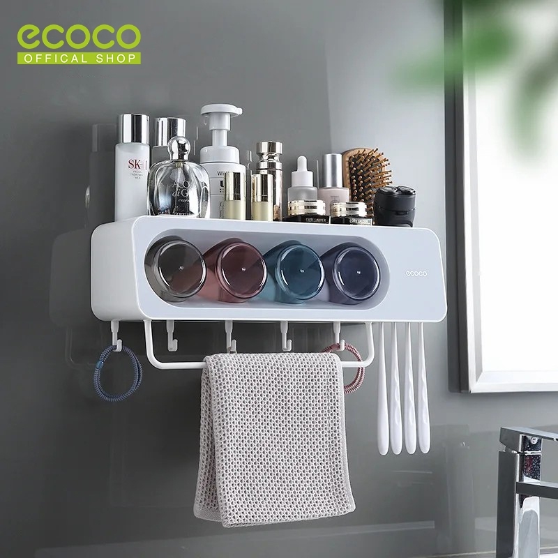 BEST WAREHOUSE CLEARANCE ECOCO TOOTHBRUSH RACK (TRANSPARENT) - TOOTHBRUSH RACK BATHROOM RACK WITH