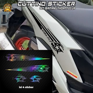 Sticker set isi 4 pcs bintang cutting sticker thorttle up universal motor