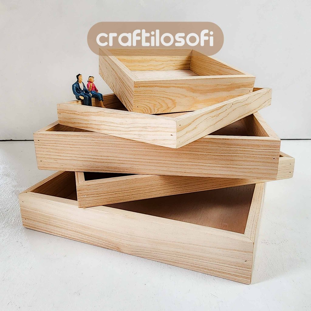 ถาดไม้ธรรมดา NKP ALL | จัดส่งกล่อง | ถาดไม้ | ของขวัญ