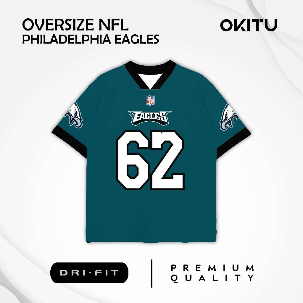 NFL PHILADELPHIA EAGLES OVERSIZE JERSEY - สามารถปรับแต่งชื่อชื่อและหมายเลข [สามารถเป็นชื่อ]