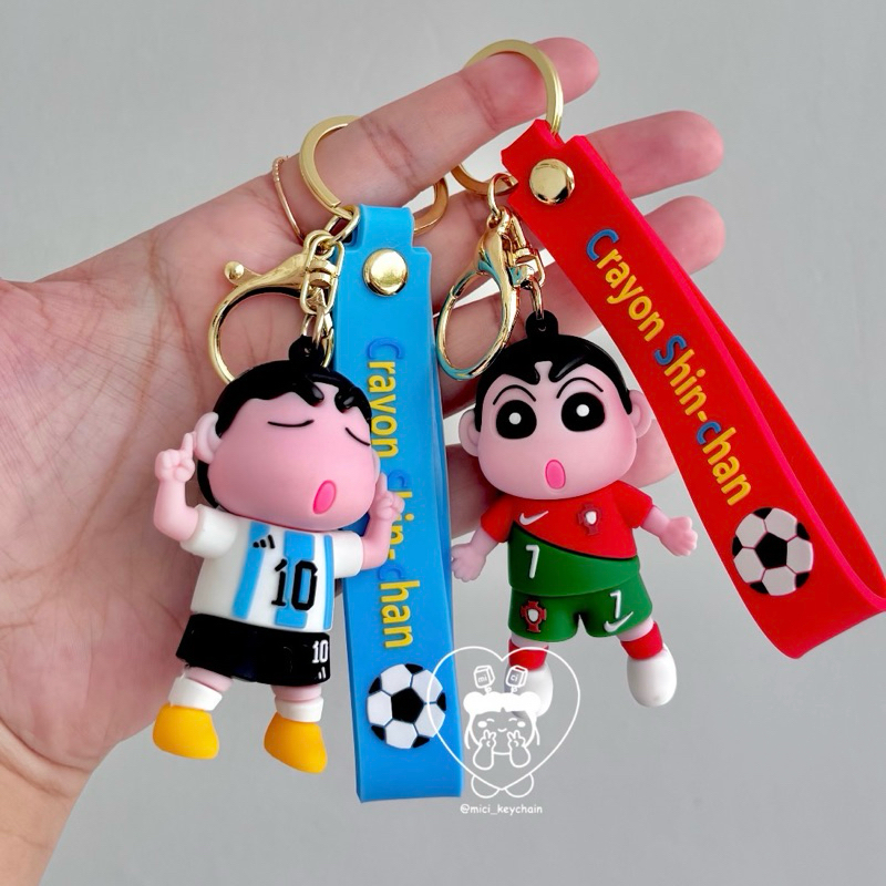พวงกุญแจ GANTUNGAN Mici - Ronaldo Messi Sinchan Siu ที่แขวนลูกบอลขนาดเล็ก