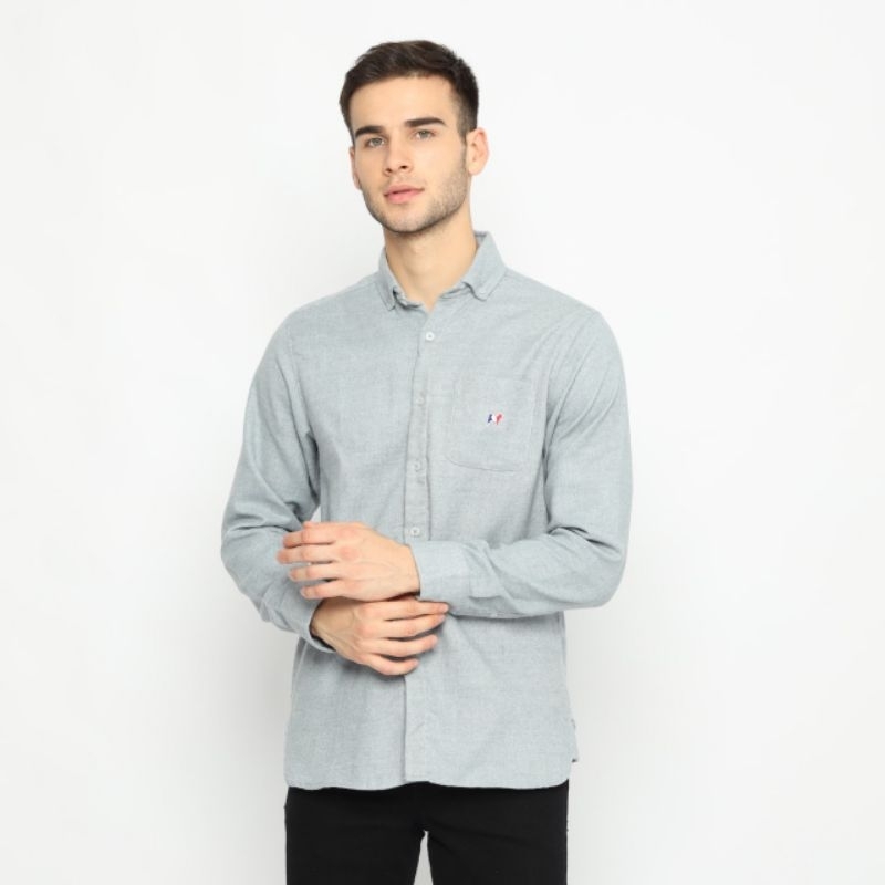 KEMEJA MON AKITA - Inoue Men Shirt สีเทา - Inoue Long Sleeve Shirt สีเทา - สีเทา