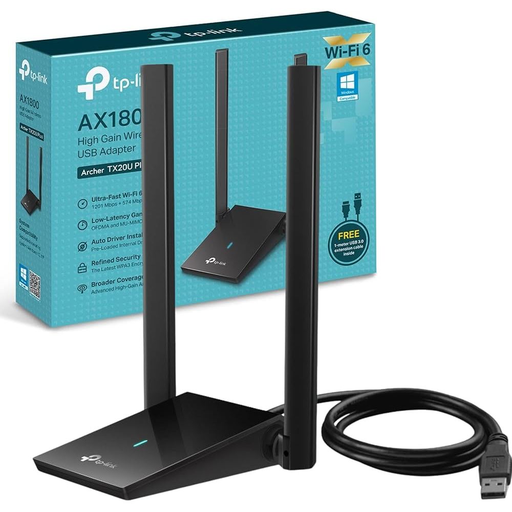 TPLINK Archer TX20U Plus AX1800 เสาอากาศคู่อะแดปเตอร์ USB ไร้สายกําลังสูง