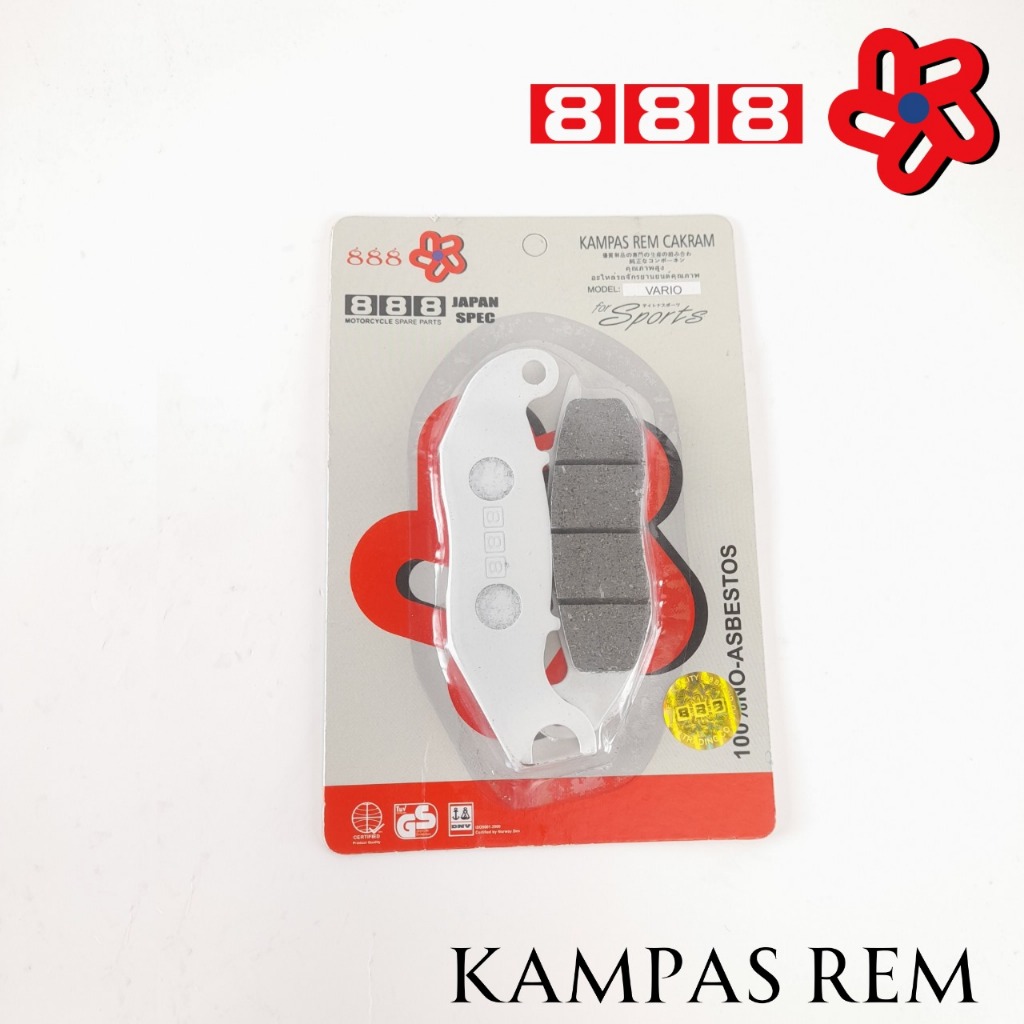 Discpad ผ้าเบรคหน้าจาน 888 สําหรับ Honda Supra X Jupiter MX Blade Revo Vario อัตโนมัติ Underbone รถจ