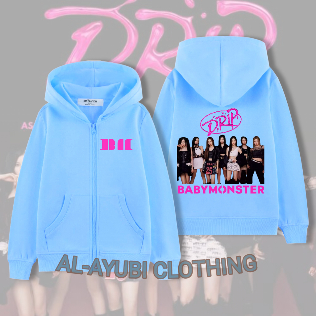 Kpop Baemon Babymonster Girls Zipper Hoodie ชื่อฟรี