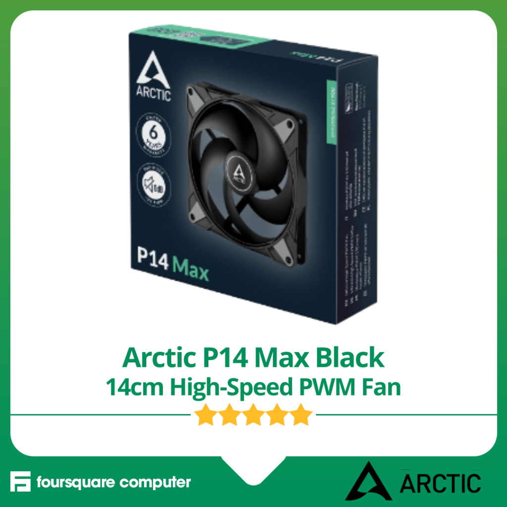 Arctic P14 Max Black พัดลม PWM ความเร็วสูง 14 ซม