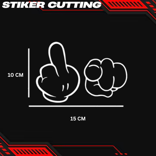 สติ๊กเกอร์ตัด 2 CENTRAL FINGERS และ TELUNJUK เหมาะสําหรับรถจักรยานยนต์และรถสติกเกอร์ตัด