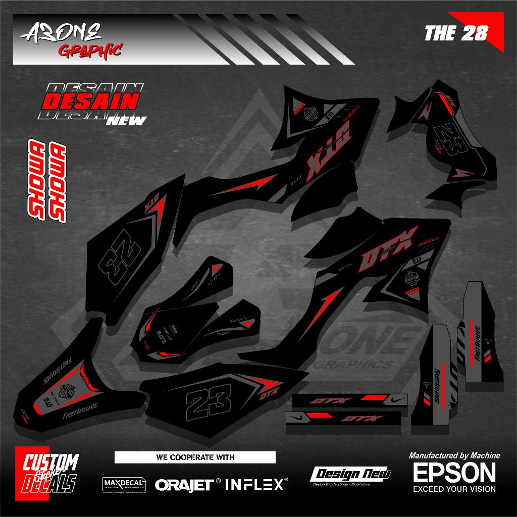 D-tracker Striping Decal สติกเกอร์ Cool DTX Trail สติกเกอร์ THE28