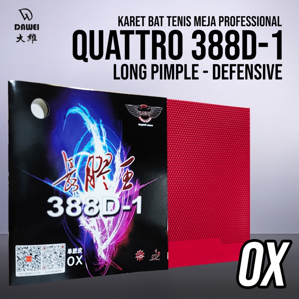 ยางปิงปองลายจุดยาว 388D-1 OX Quattro ดั้งเดิม