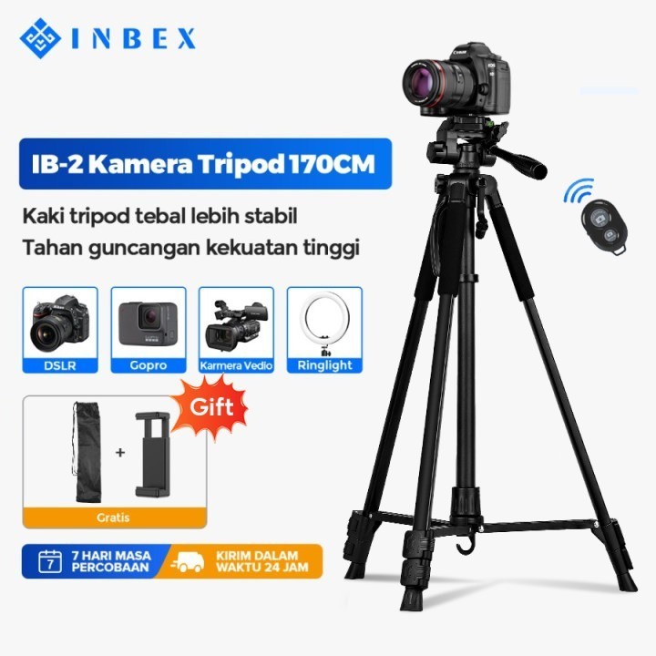 INBEX IB-2R ขาตั้งกล้อง 170 ซม.ขาตั้งกล้องมืออาชีพสําหรับสมาร์ทโฟน / DSLR รวมที่วางโทรศัพท์