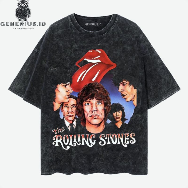 วงซักผ้าขนาดใหญ่ the rolling Stone เสื้อยืดวินเทจ