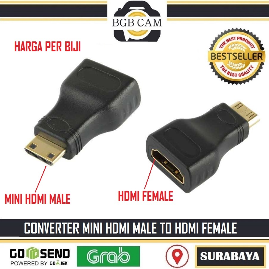 ตัวแปลงอะแดปเตอร์ ตัวแปลงมินิ HDMI ตัวผู้เป็น HDMI ตัวเมียมินิเป็น HDMI