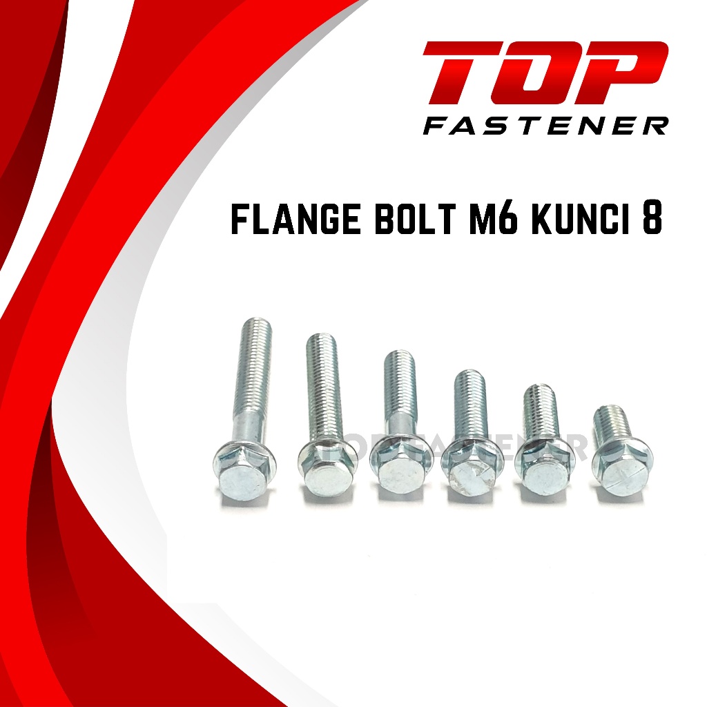 MESIN FLANGE BOLT KEY 8 สีขาว 6x15 6x20 6x25 6x30 6x35 6x40 6x45 ENGINE BLOCK CALTER BOLT CVT 6MM M6