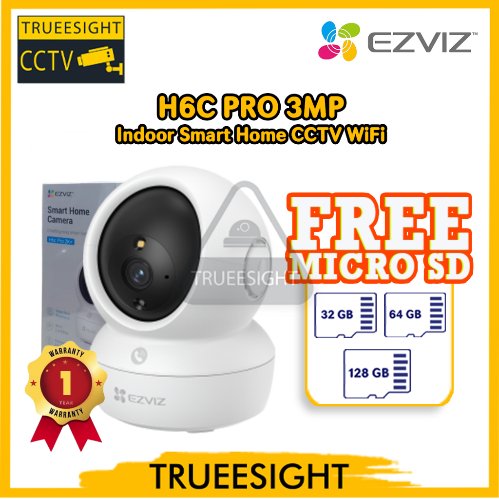 EZVIZ H6c Pro 3MP กล้องวงจรปิดบ้านอัจฉริยะในร่ม WiFi