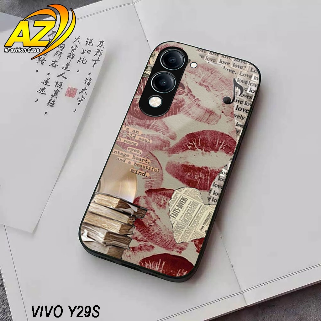 ล่าสุด Vivo Y29s Glass Softcase [LOVE MOTIF] เคสโทรศัพท์มือถือตัวป้องกันโทรศัพท์มือถืออุปกรณ์เสริมโท