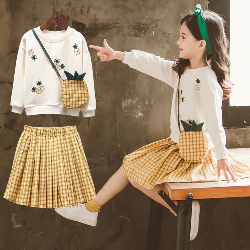 RV-042 IMPORTED 3-IN-1 SKIRT SET สําหรับ GIRLS AGED 7-11 YEARS