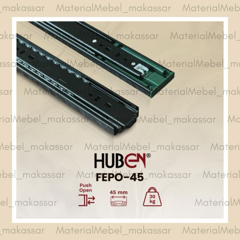 FEPO 45 HUBEN รางลิ้นชักตู้ส่วนขยายเต็มรูปแบบ
