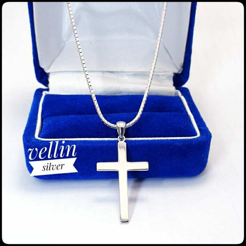 925 SILVER CROSS NECKLACE / SILVER JEWELRY CROSS NECKLACE + PENDANT / KL194