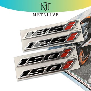 METALIVE 2Pcs Emblem Stiker Sticker Motor Honda 125/150i Timbul Emlem 3D Stiker Motor Dekorasi Motor