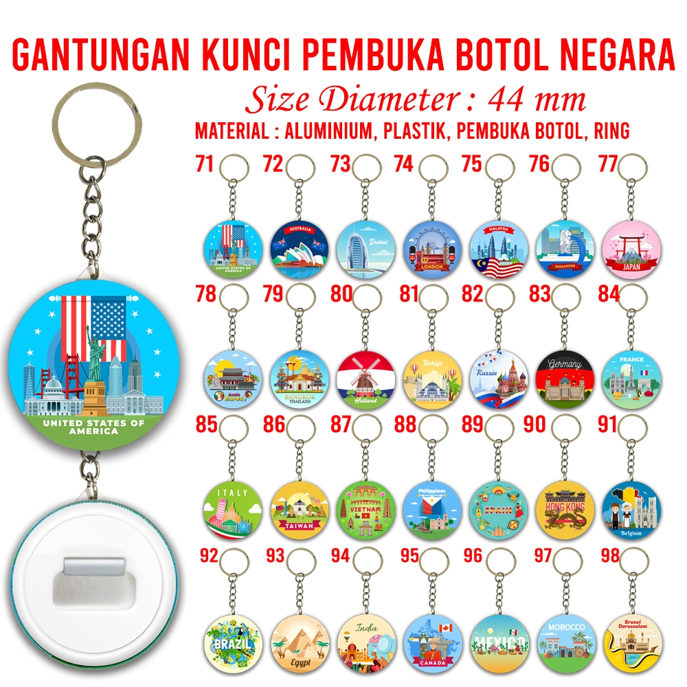 GANTUNGAN Landmark Series ที่เปิดขวดพวงกุญแจโซดาเครื่องดื่มที่เปิดขวดของที่ระลึกของที่ระลึกต่างๆ Cou