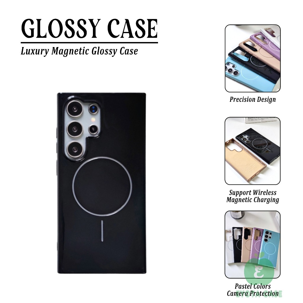 SAMSUNG EY-256 Soft Caseปลอกหรูหราแม่เหล็กGlossyสําหรับSamsung Galaxy S25 S24 S23 S22 Ultra Plus FE 