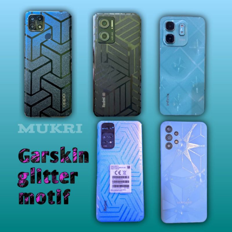 HP Garskin Glitter Samsung Transparent Premium Motif, Backskin Anti-Fungus/Scratch, Back Protector ส