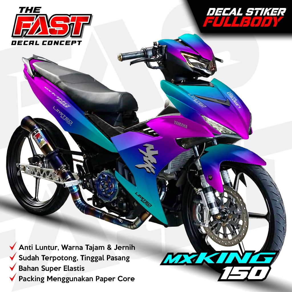 ล่าสุด Mx King New V2 Decal สติกเกอร์ Full Body Cool Chameleon Motif Striping Variation Mx King V2