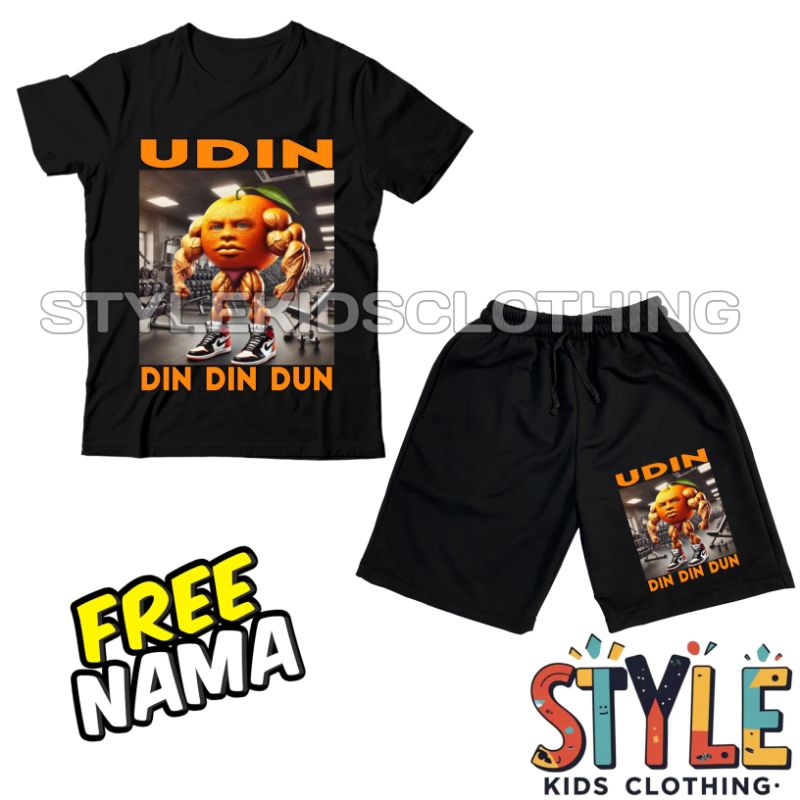 CHILDRENS T-SHIRT SET CHILDRENS PANTS UDIN DIN DIN DUN FREE NAME/CHILDRENS T-SHIRT SHORTS ANOMALI UD