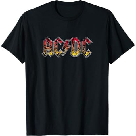 ACDC Band T-Shirt Poster Gradient T-Shirt สีดํา