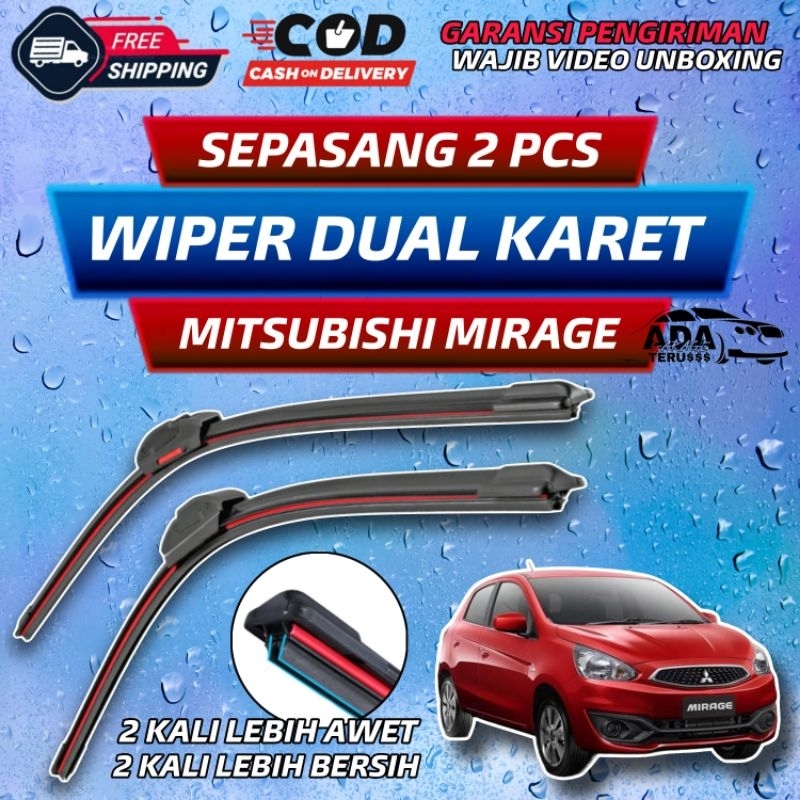 ที่ปัดน้ําฝนยางคู่ Mitsubishi Mirage คู่ 2 ชิ้น Double Performance ที่ปัดน้ําฝนกระจกรถยนต์ยางคู่ Mit