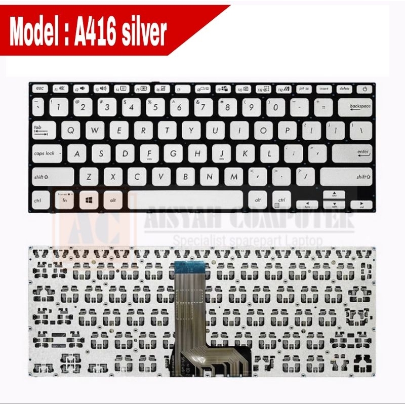 แป้นพิมพ์แล็ปท็อปสําหรับ Asus A416 A416J A416JA A416M A416MA X416J - สีเงิน