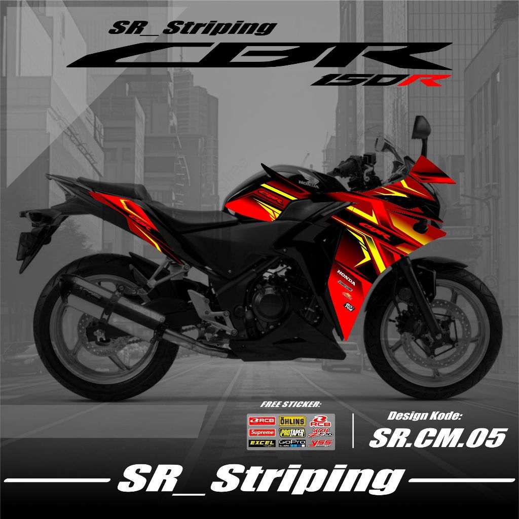 CBR 150 CBU Thailand 2011 Striping Stickers - CBR 150 R Motorcycle Variation List Stickers Graphic Design Free SR.05 Sponsor Stickers