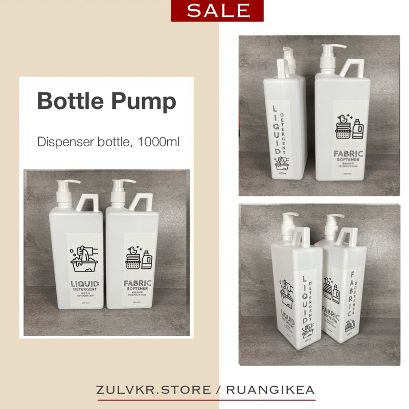 [V1.41] Aesthetic Laundry Pump Bottle Refill Liquid Soap Pump Bottle LAUNDRY ORGANIZER - 1L 1000ml R