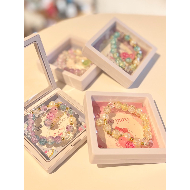 PREMIUM CRYSTAL BEADS TURTLE BOX BRACELET 180327