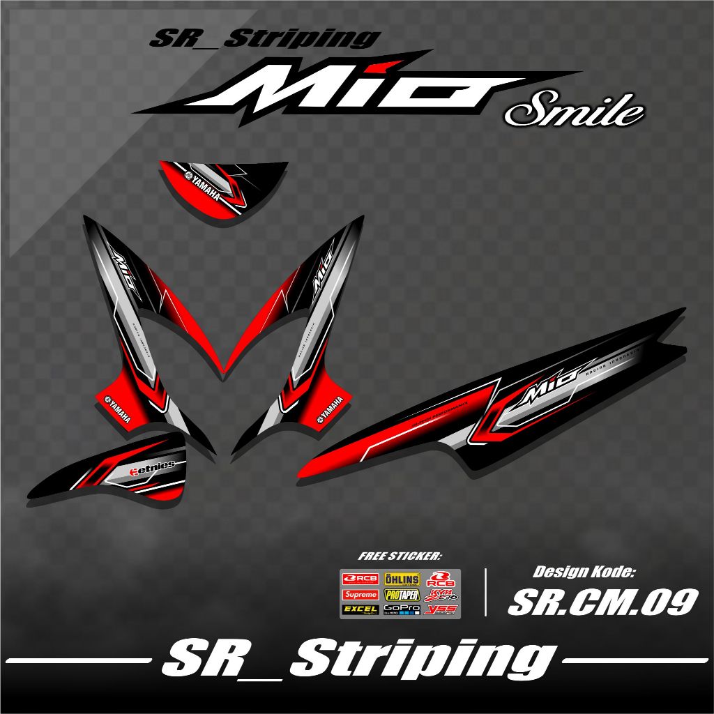Mio Smile Striping Sticker Variation / Mio Smile Sticker / Mio Smile Variation - Bonus COOL Sponsor 