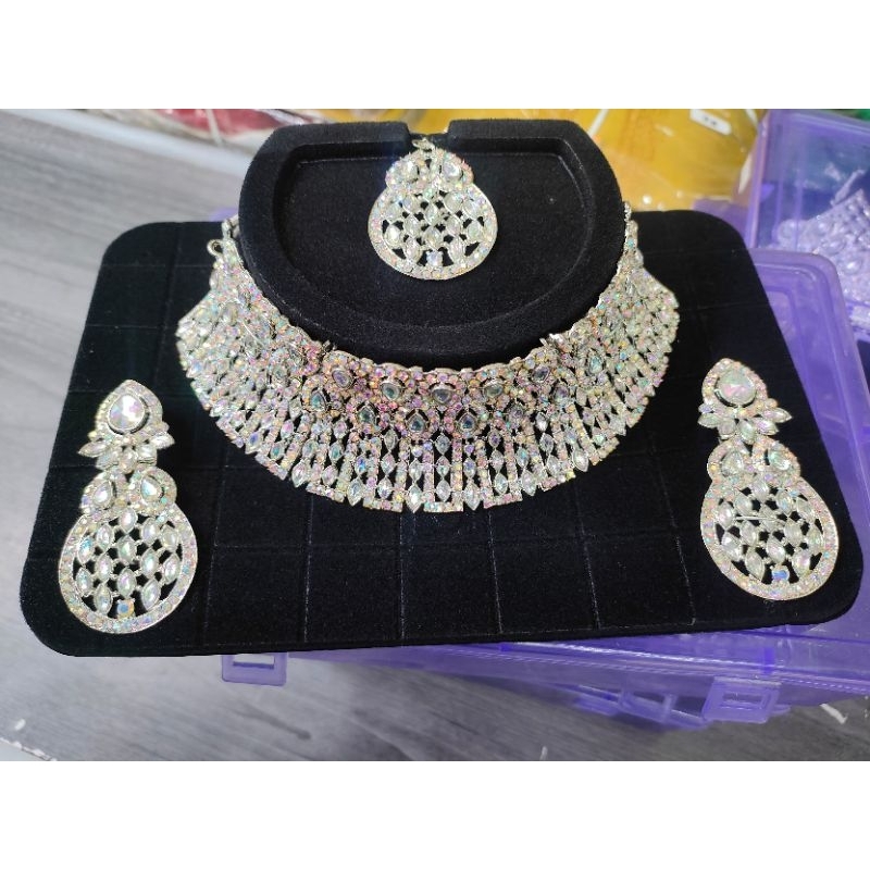 INDIAN CHOKER NECKLACE // INDIAN SILVER NECKLACE SET // ชุดเจ้าสาว // INDIAN JEWELRY ชุดสมบูรณ์