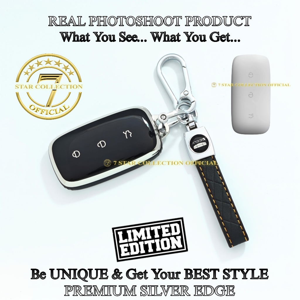 GEELY EX5 MAX GEELY EX5 PRO Premium Silver Edge ฝาครอบกุญแจรีโมทรถยนต์