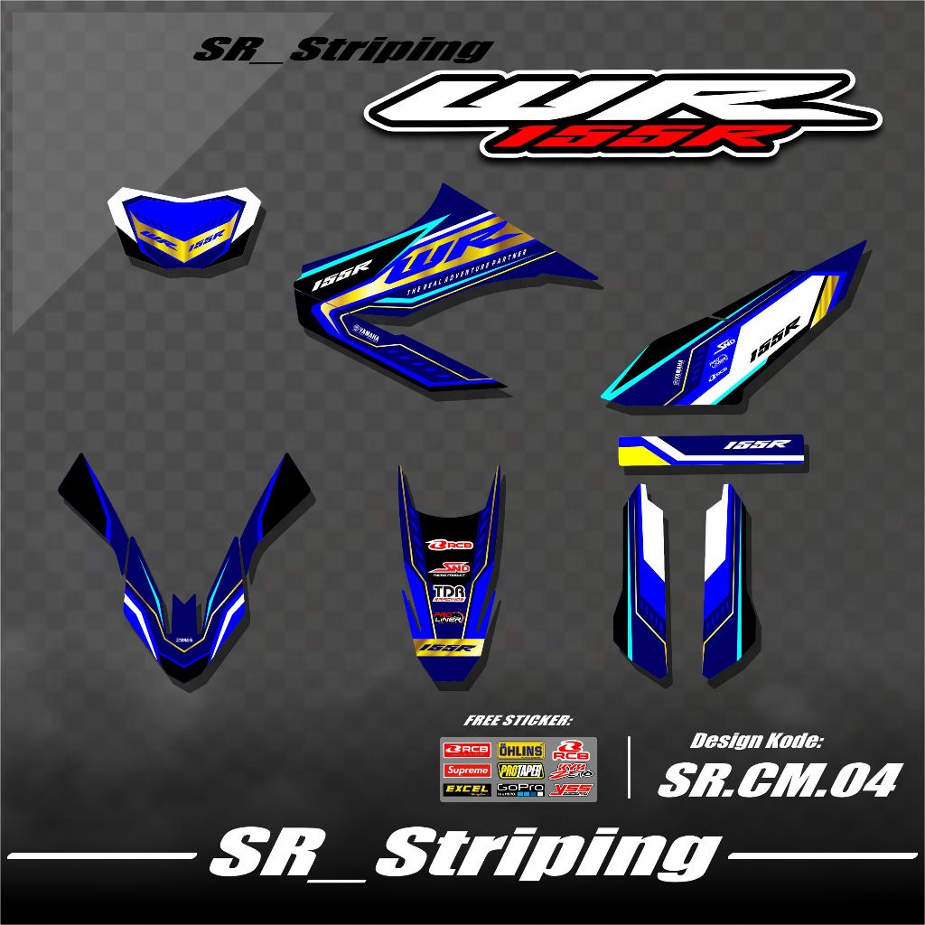 WR 155 Striping Sticker / WR 155 Variation / WR 155 / WR 155 Sticker / WR 155 SR.04 Motorcycle Strip