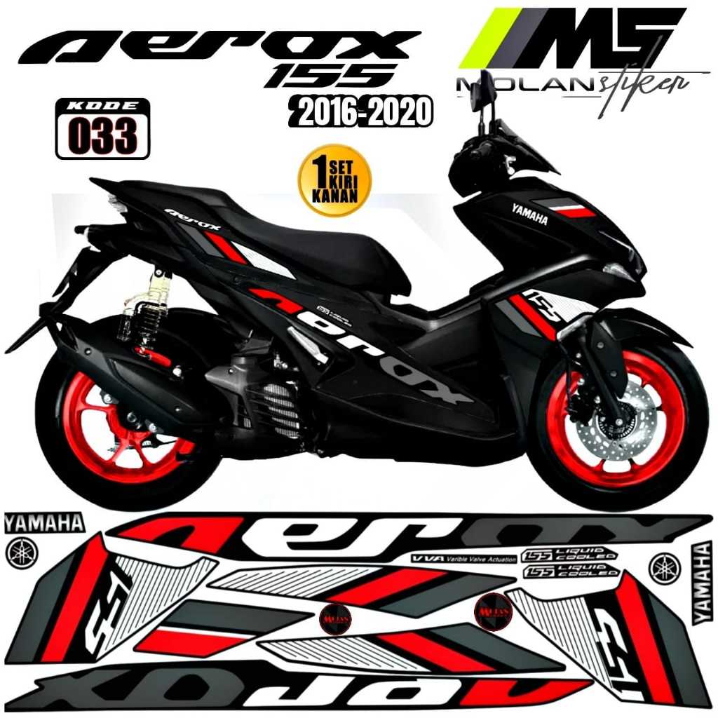 สติ๊กเกอร์รูปลอก Yamaha Aerox 155/NVX 155 2016-2019 รุ่นเก่า ลาย Striping Variation VVA ABS ติดรอบคัน