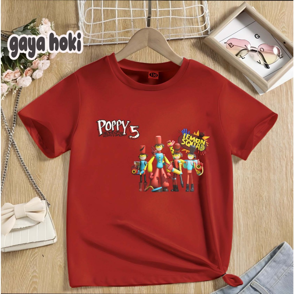 เสื้อยืดเด็ก Poppy Playtime 5 Lemon Squad วัสดุพรีเมี่ยมสําหรับทั้งชายและหญิง
