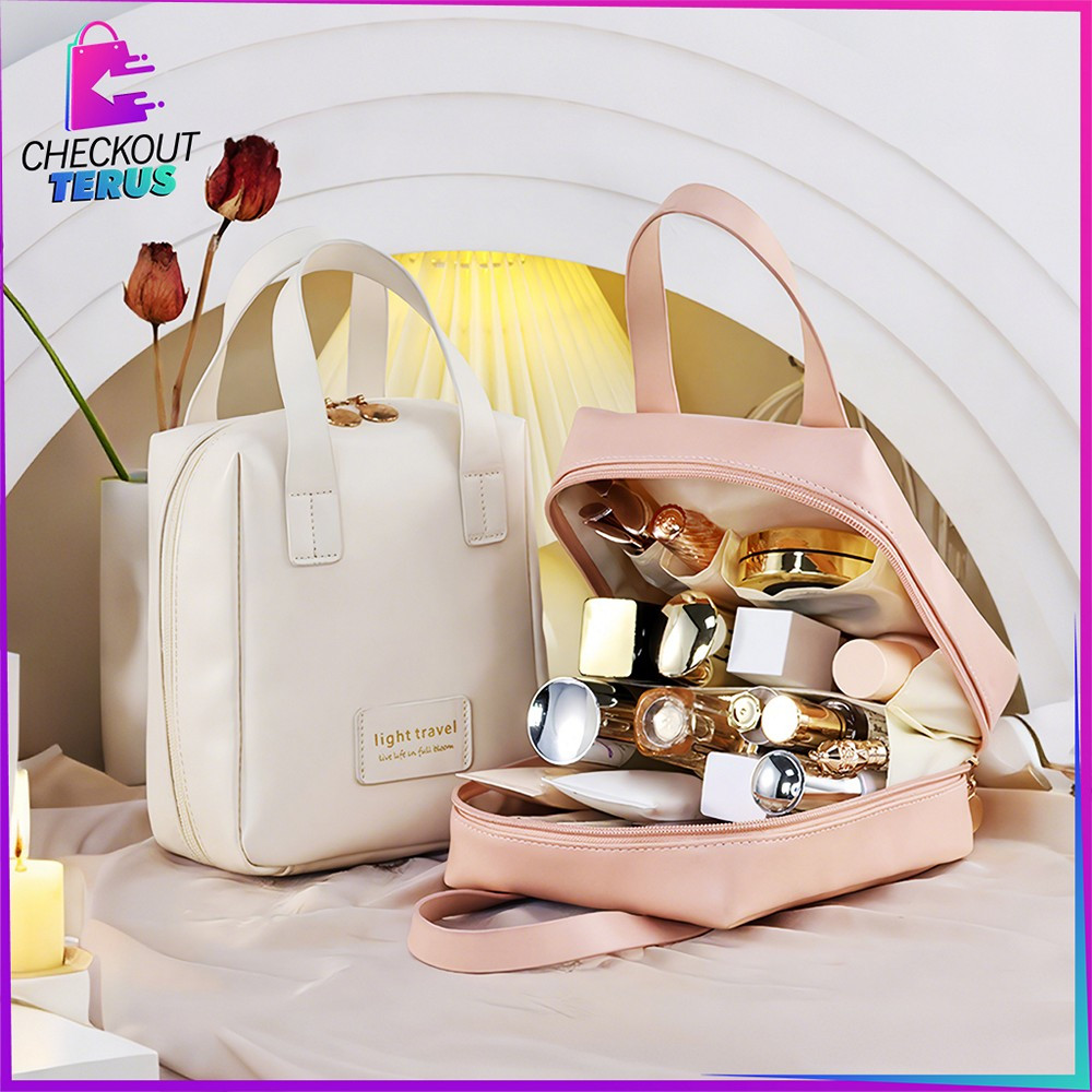 CT T64 กระเป๋าเครื่องสําอางแบบพกพาความจุขนาดใหญ่กระเป๋าถือกระเป๋าแต่งหน้ากันน้ําผู้หญิง