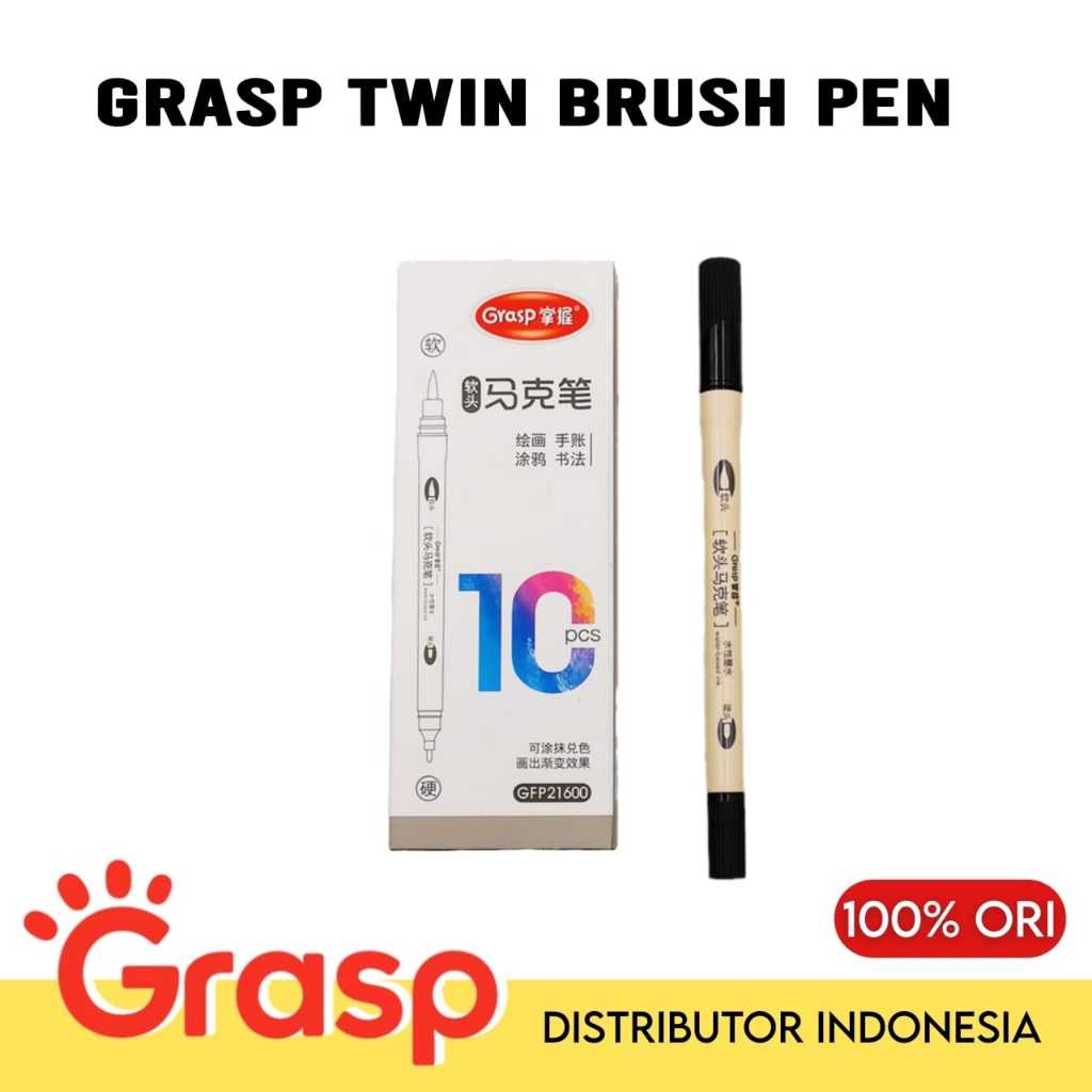 GRASP Grasp Twin Black GFP21600 ปากกาเขียนพู่กันหนา