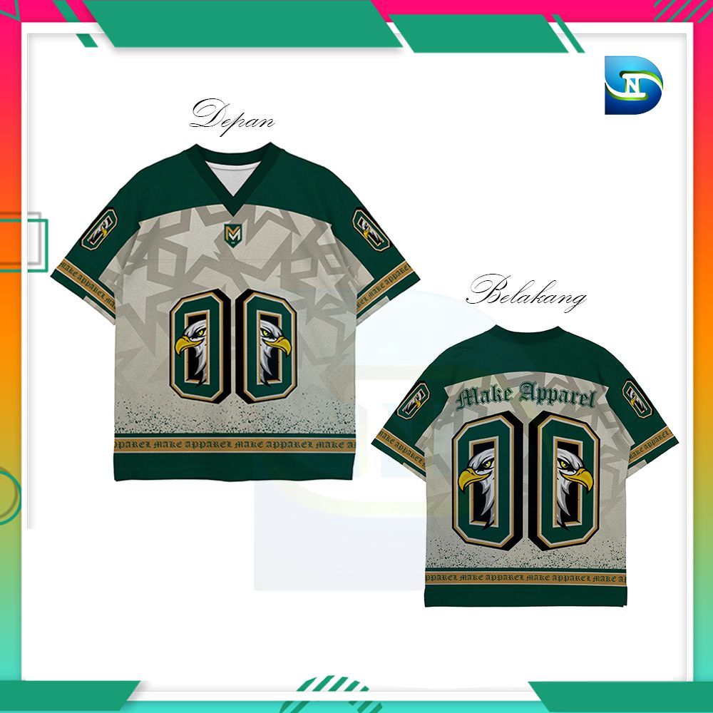 HIJAU Oversize Green Sacrmento 00 Jersey Boxy Fit Retro Premium Breathable