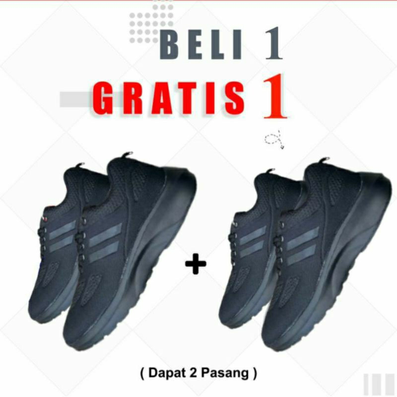 ซื้อ 1 แถม 1 ฟรี NEO SPORT รองเท้ากันลื่นสีดําล้วนรุ่นใหม่ล่าสุด