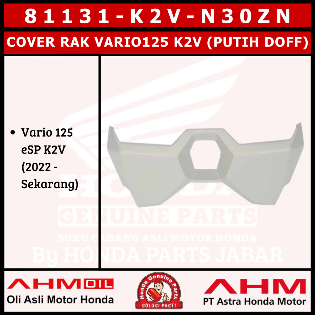Vario125 New 2023 K2V Shelf Cover (Doff White) 81131K2VN30ZN